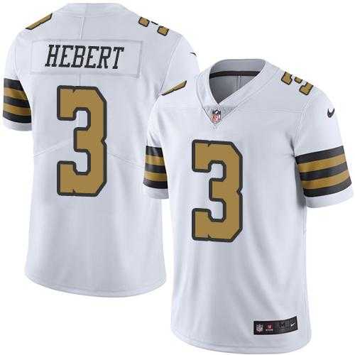 Nike Men & Women & Youth Saints 3 Bobby Hebert White Color Rush Limited Jersey,We sell and wholesale Nike Men & Women & Youth Saints 3 Bobby Hebert White Color Rush Limited Jersey on line form chian!
